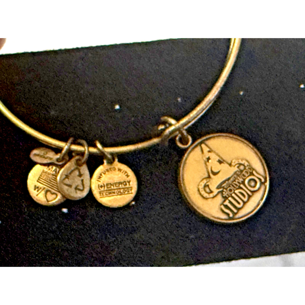 Disney Alex And Ani Hollywood Studios Sorcerer Hat Gold Bangle Charm Bracelet - Picture 4 of 9